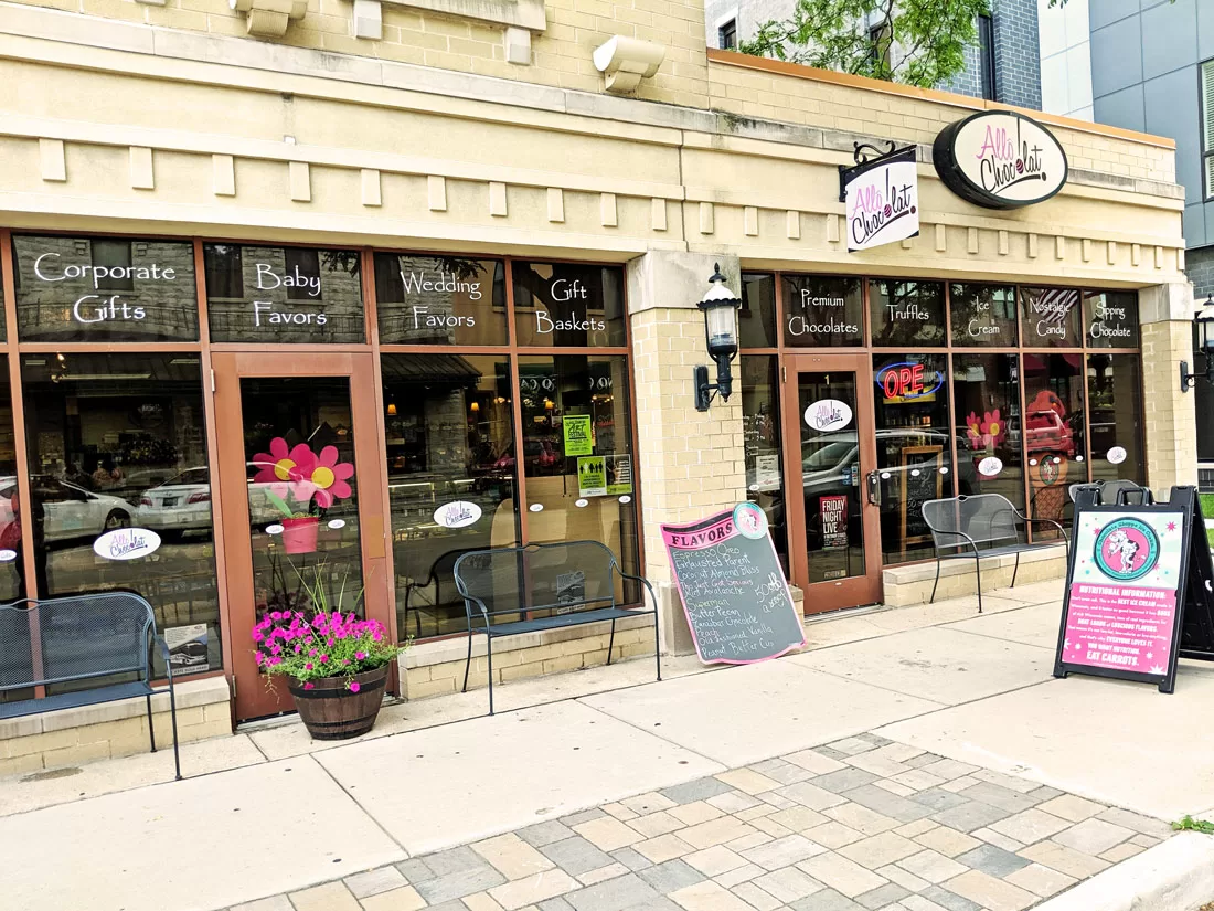 The front of the shop in downtown Waukesha
