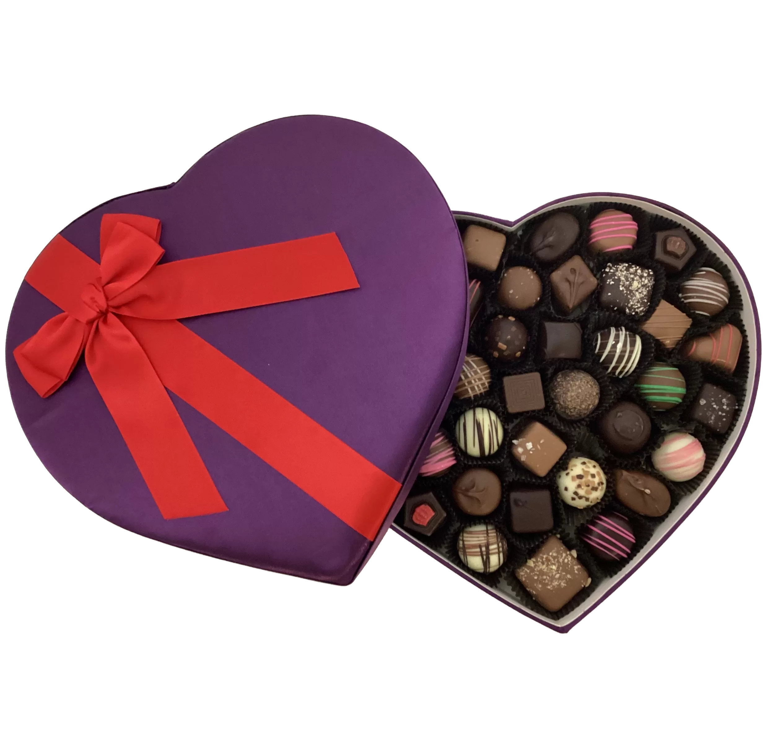 Assorted Chocolates in a heart-shaped box